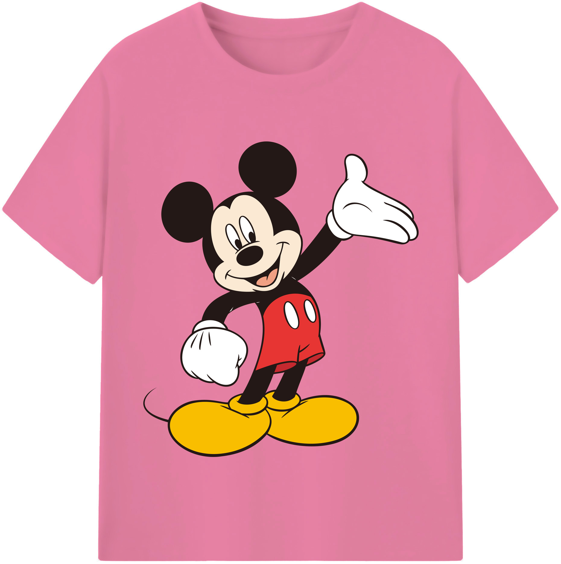 （画像用） ミッキーマウス Mickey Mouse 綿100％半袖Tシャツ（フロントプリント）